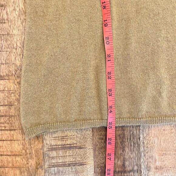Vintage WinterSilks Sweater Vest Large 90s Silk Angora Rollneck Tan Preppy Work - Picture 9 of 9